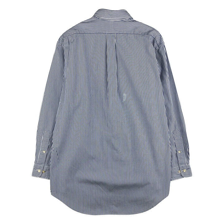 Ralph Lauren YARMOUTH Long Sleeve Button-Down Striped Shirt, Men's M Size cotton white type Vintage Second Hand
