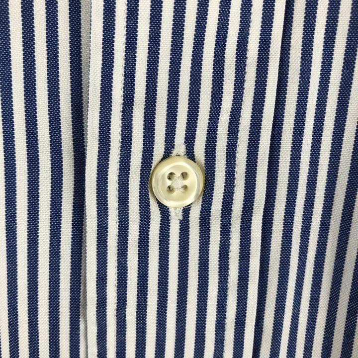 Ralph Lauren YARMOUTH Long Sleeve Button-Down Striped Shirt, Men's M Size cotton white type Vintage Second Hand