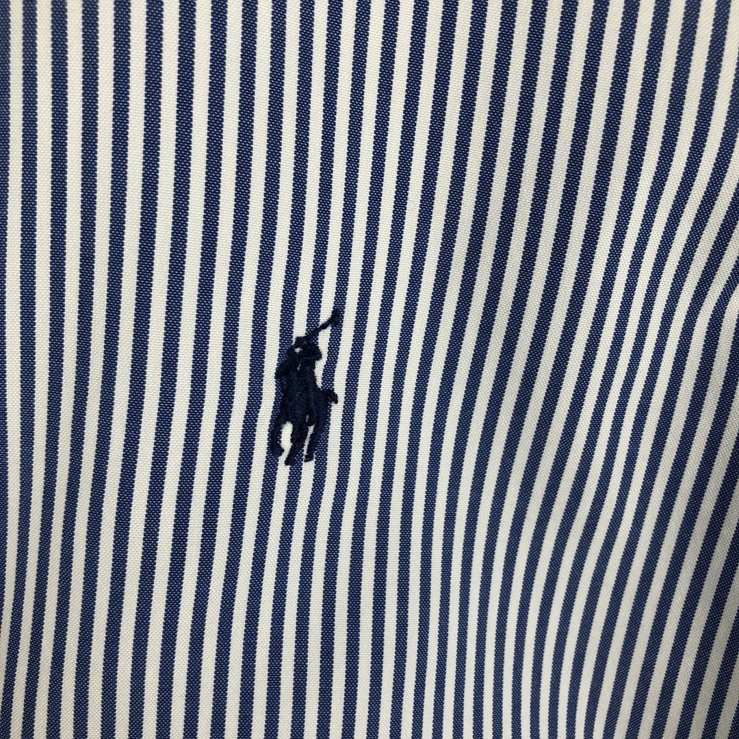 Ralph Lauren YARMOUTH Long Sleeve Button-Down Striped Shirt, Men's M Size cotton white type Vintage Second Hand