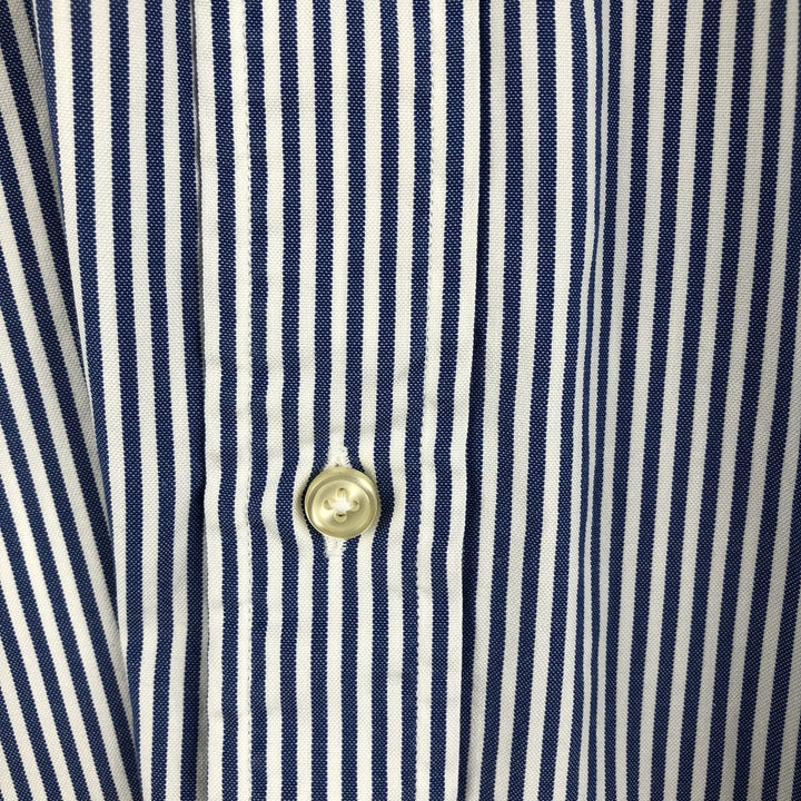 Ralph Lauren YARMOUTH Long Sleeve Button-Down Striped Shirt, Men's M Size cotton white type Vintage Second Hand