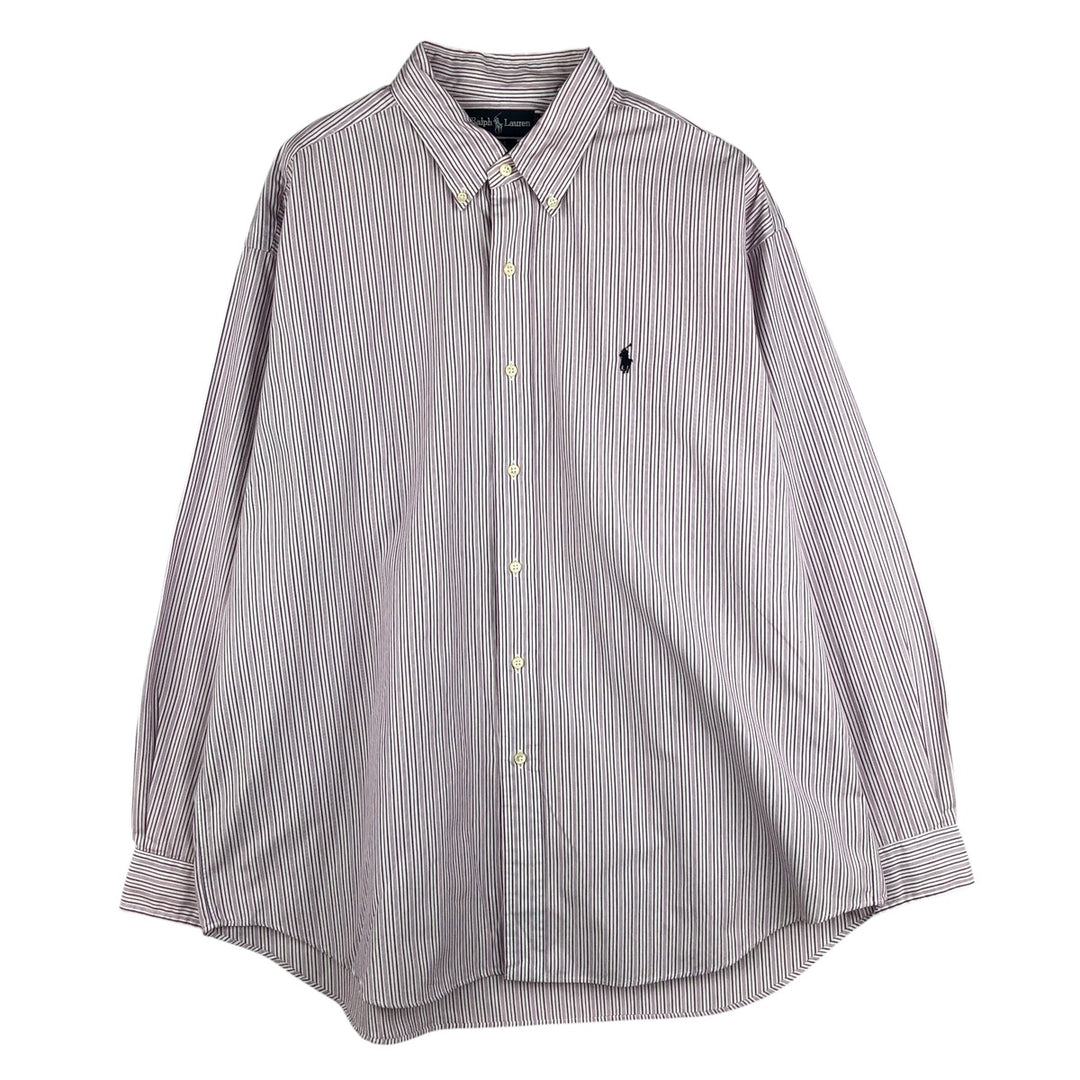 Ralph Lauren BLAKE long sleeve button-down striped shirt, men's size XL cotton white type Vintage Second Hand