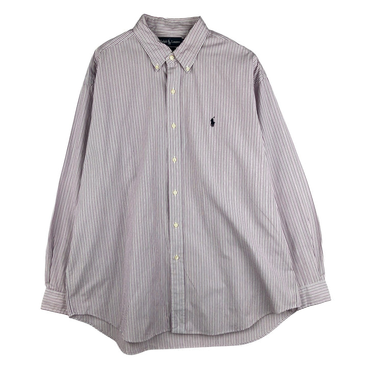 Ralph Lauren BLAKE long sleeve button-down striped shirt, men's size XL cotton white type Vintage Second Hand
