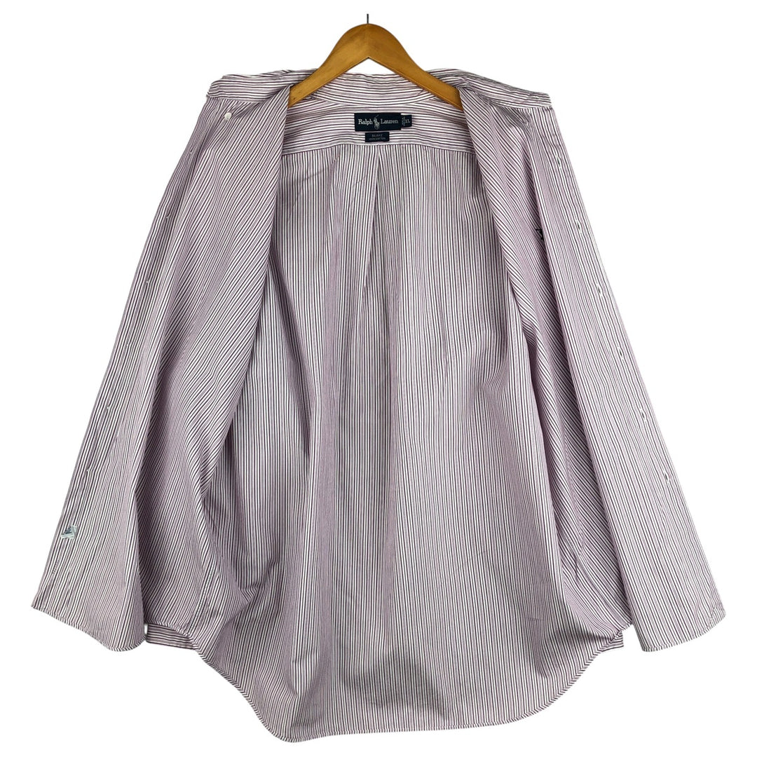 Ralph Lauren BLAKE long sleeve button-down striped shirt, men's size XL cotton white type Vintage Second Hand