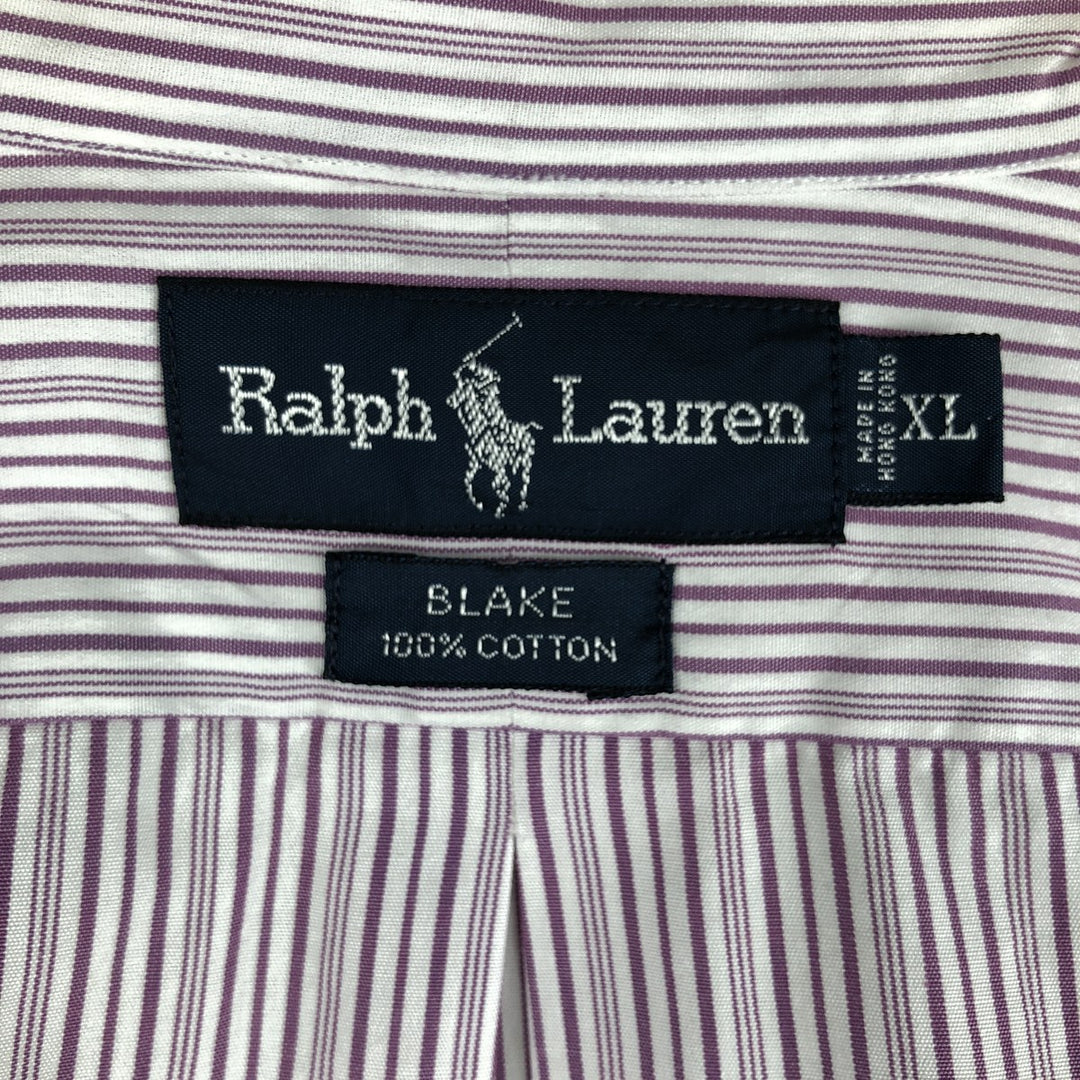 Ralph Lauren BLAKE long sleeve button-down striped shirt, men's size XL cotton white type Vintage Second Hand