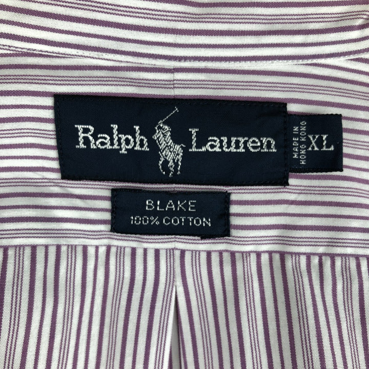 Ralph Lauren BLAKE long sleeve button-down striped shirt, men's size XL cotton white type Vintage Second Hand