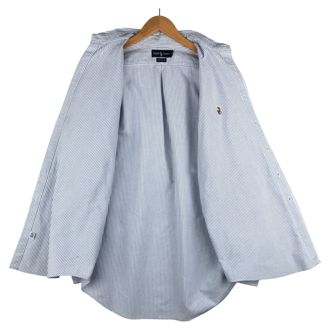 Ralph Lauren YARMOUTH Long Sleeve Button-Down Striped Shirt, Men's Size L cotton white type Vintage Second Hand