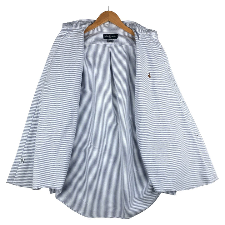 Ralph Lauren YARMOUTH Long Sleeve Button-Down Striped Shirt, Men's Size L cotton white type Vintage Second Hand