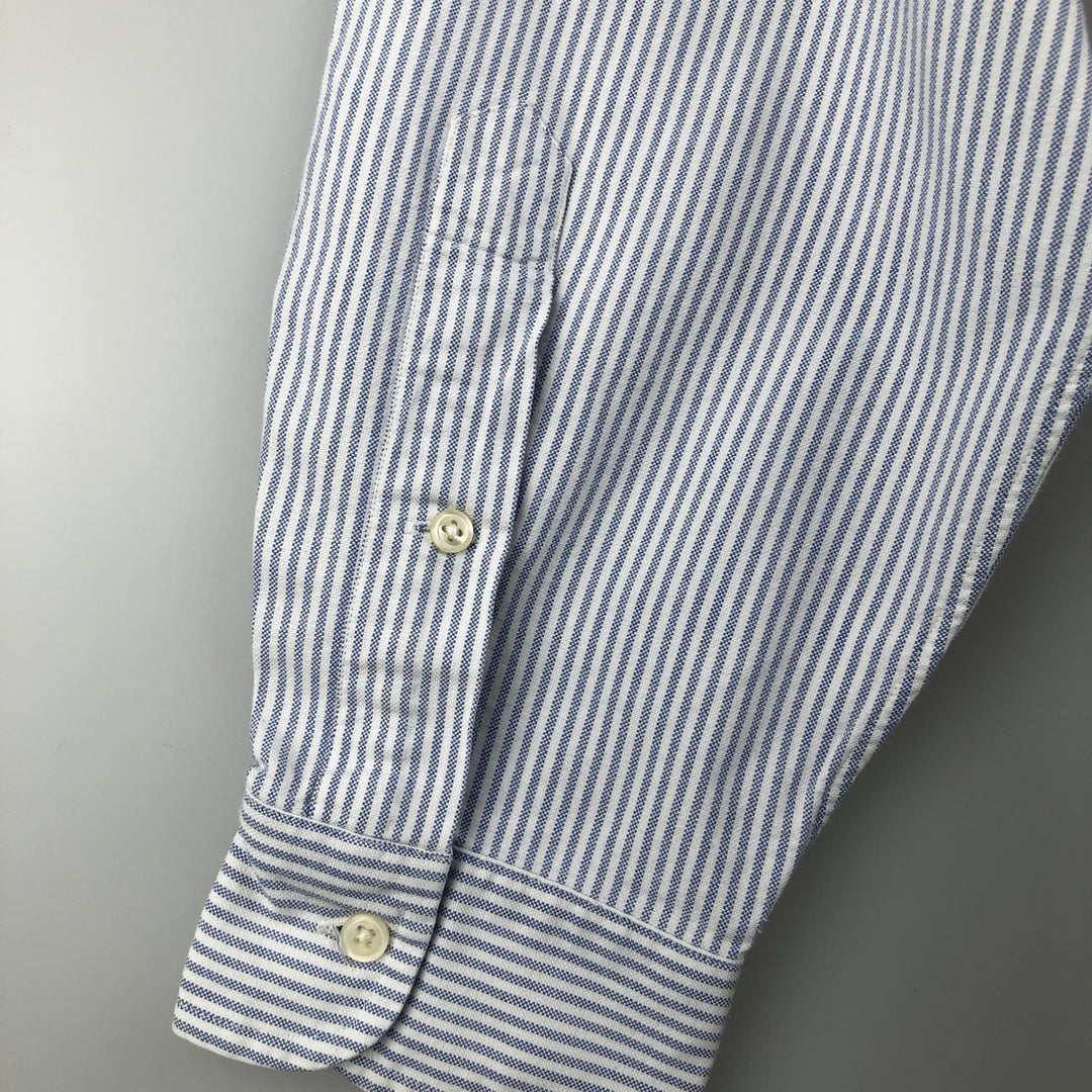 Ralph Lauren YARMOUTH Long Sleeve Button-Down Striped Shirt, Men's Size L cotton white type Vintage Second Hand
