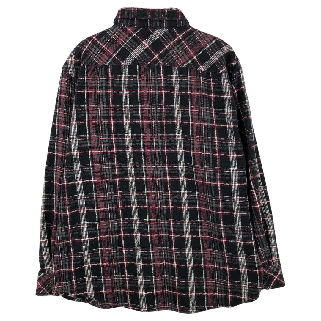 Dickies Long Sleeve Flannel Check Shirt, Men's Size L cotton red type Vintage Second Hand