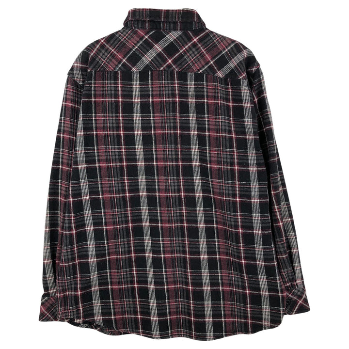 Dickies Long Sleeve Flannel Check Shirt, Men's Size L cotton red type Vintage Second Hand