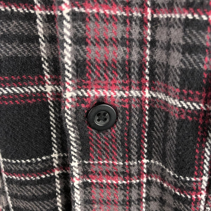 Dickies Long Sleeve Flannel Check Shirt, Men's Size L cotton red type Vintage Second Hand