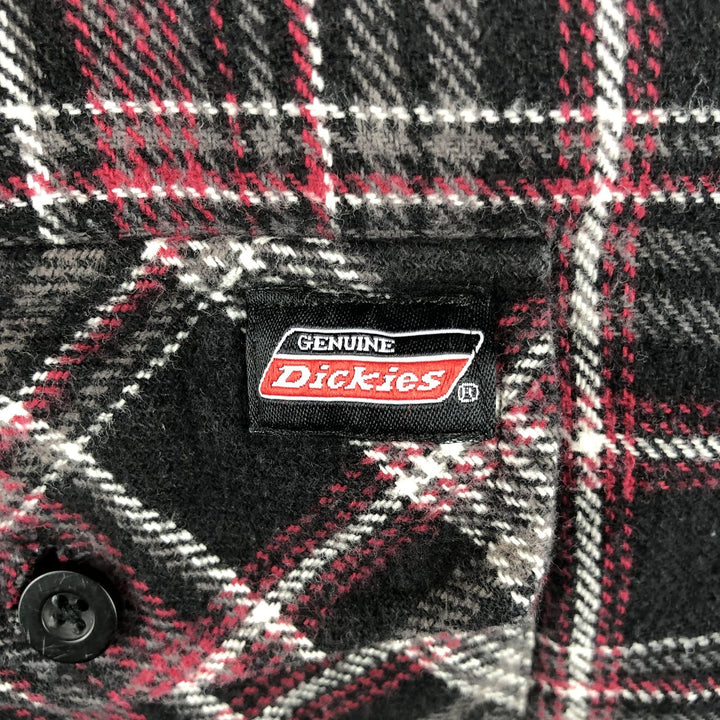 Dickies Long Sleeve Flannel Check Shirt, Men's Size L cotton red type Vintage Second Hand