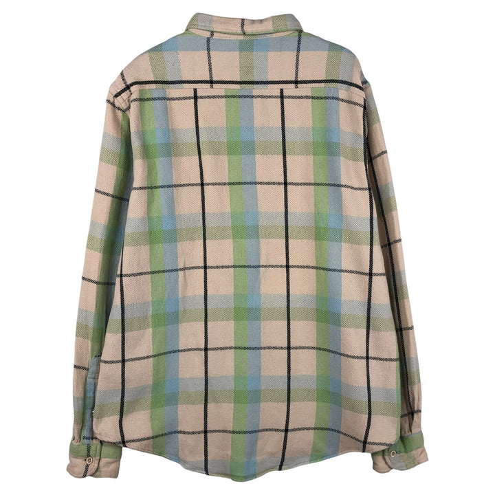 Levi's Long Sleeve Flannel Check Shirt, Men's Size L cotton ivory Vintage Second Hand