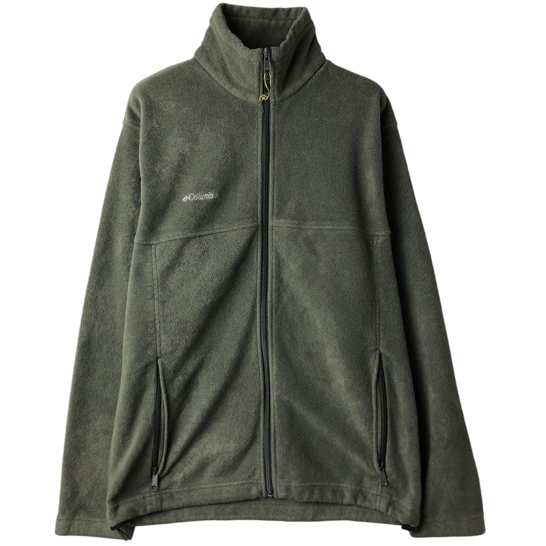 2000'S Columbia fleece jacket, men's size L polyester Khaki type Vintage Second Hand