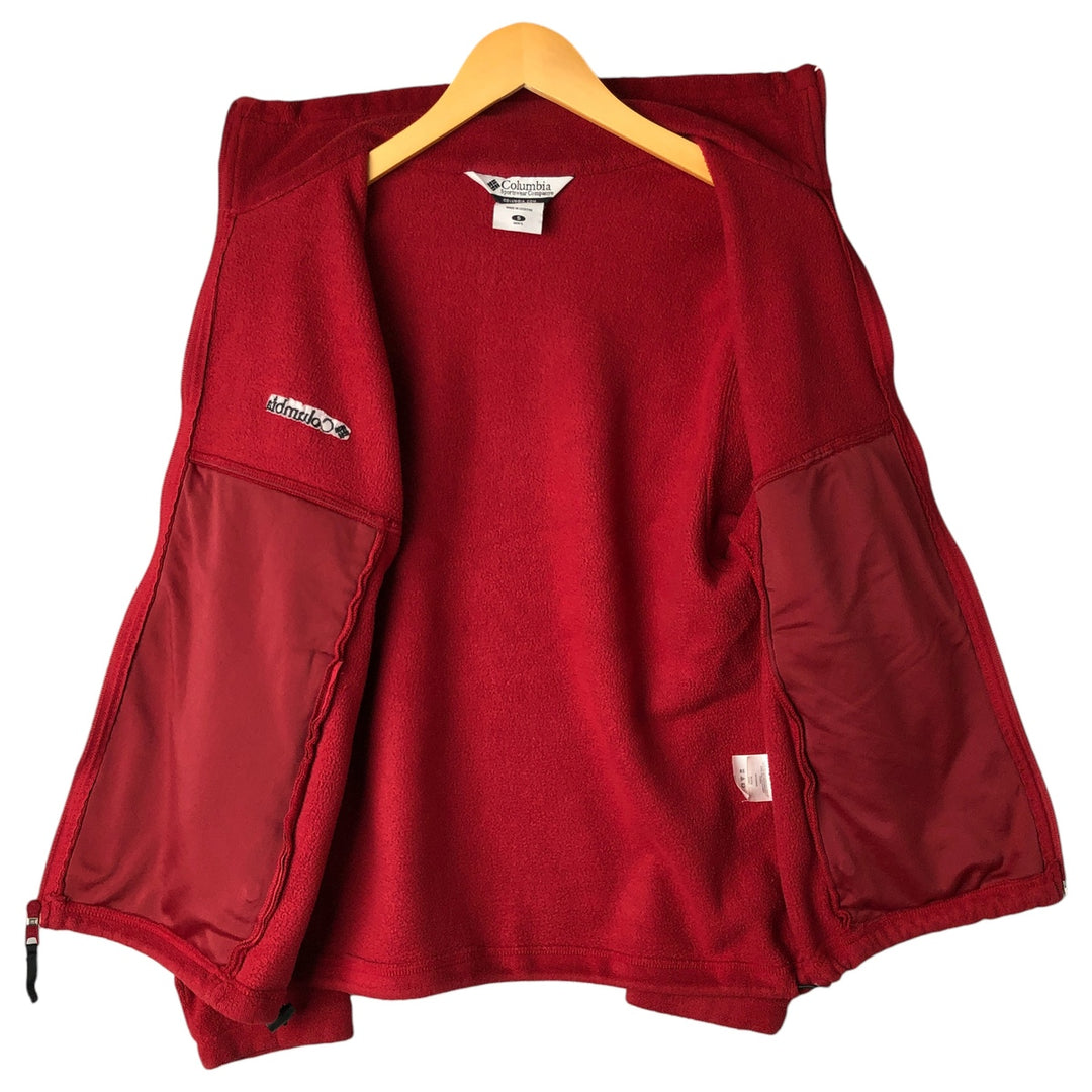 Columbia fleece jacket, men's size S polyester red type Vintage Second Hand