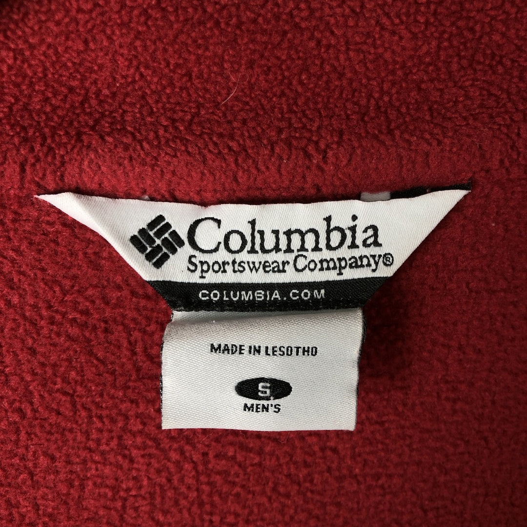 Columbia fleece jacket, men's size S polyester red type Vintage Second Hand
