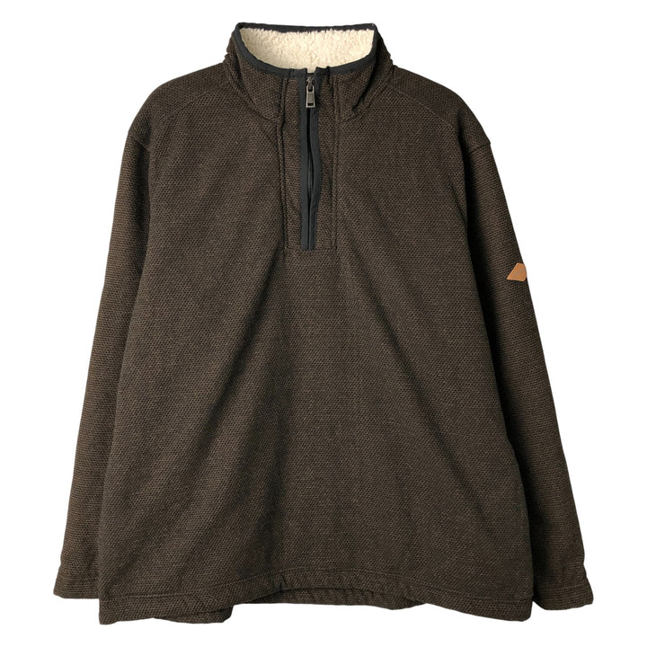 Orvis Half-Zip Fleece Pullover, Men's Size L polyester brown type Vintage Second Hand