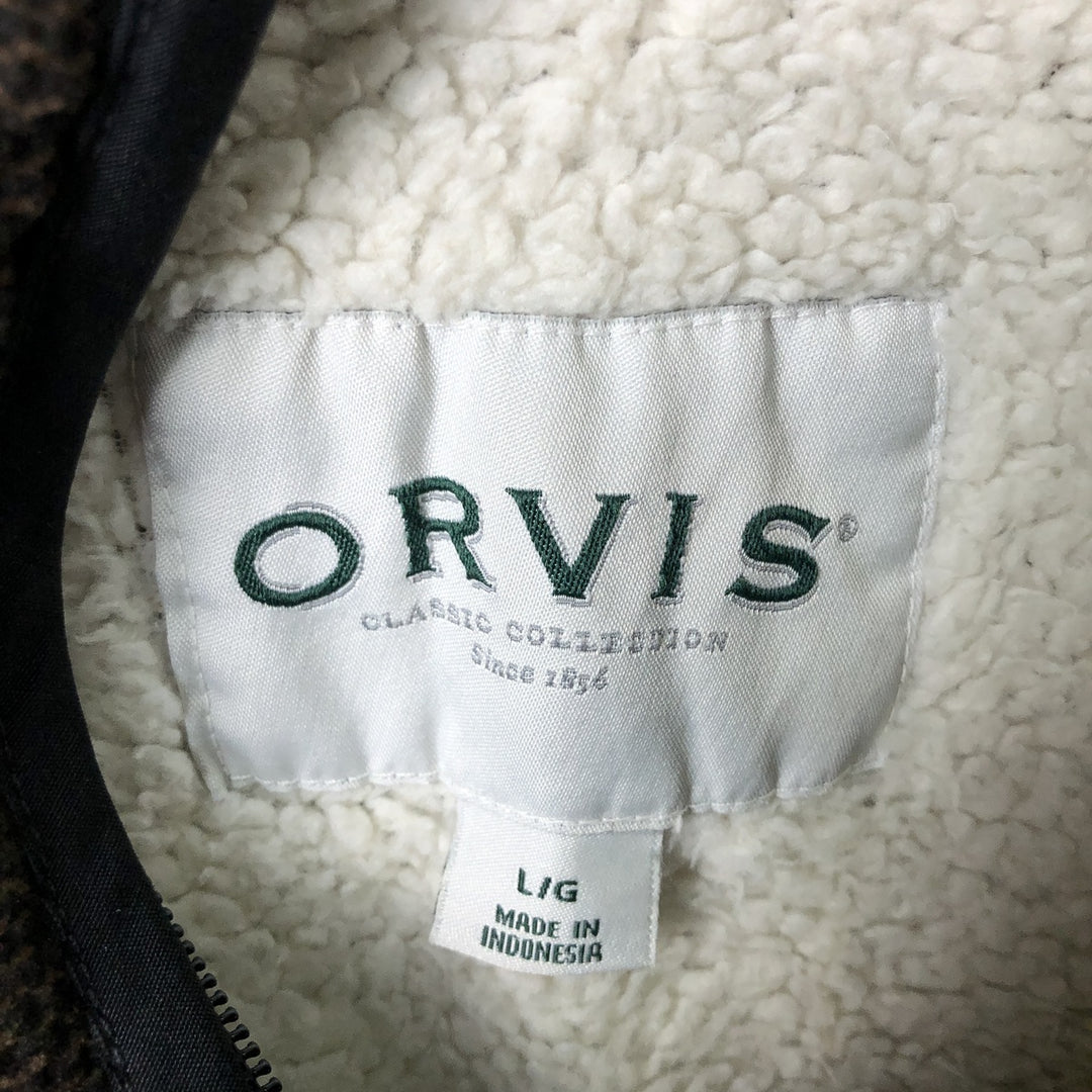 Orvis Half-Zip Fleece Pullover, Men's Size L polyester brown type Vintage Second Hand