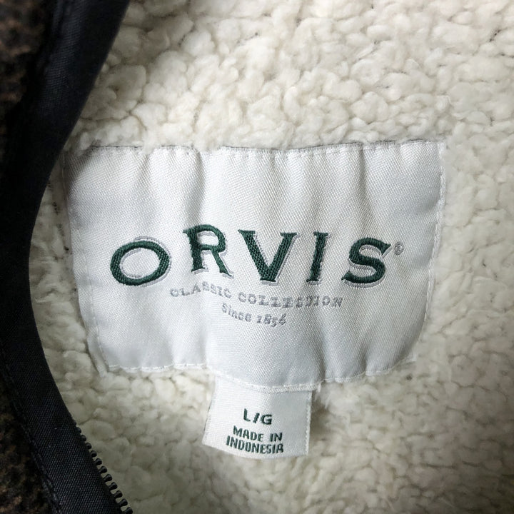 Orvis Half-Zip Fleece Pullover, Men's Size L polyester brown type Vintage Second Hand