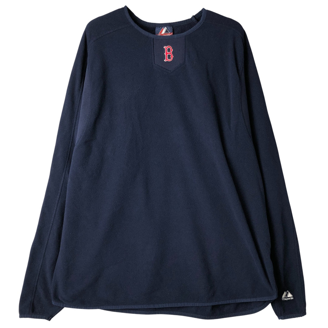 Majestic MLB Boston Red Sox Fleece T-Shirt, Men's XL polyester navy blue type Vintage Second Hand