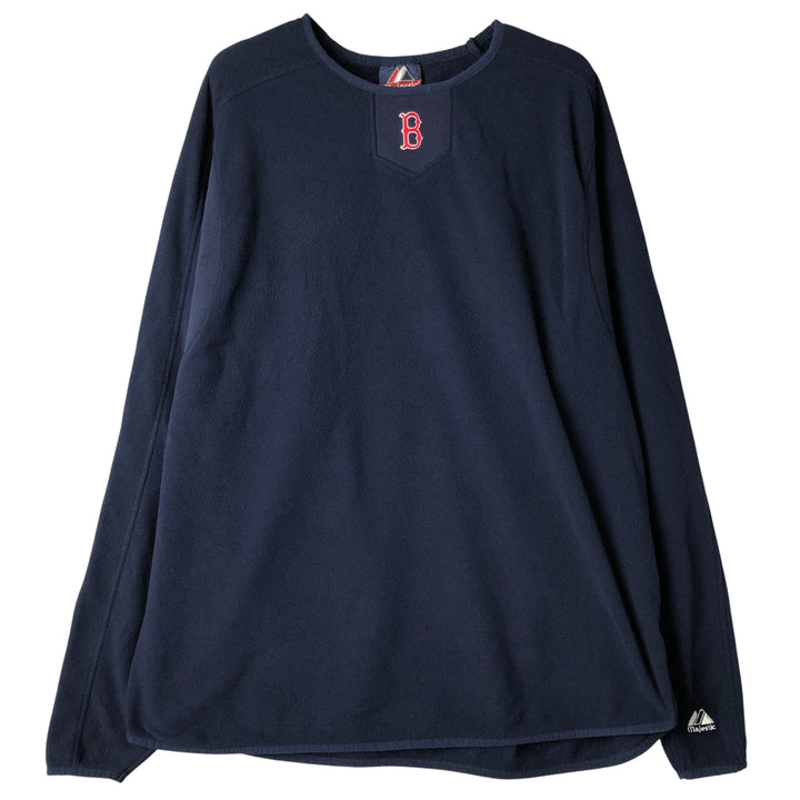 Majestic MLB Boston Red Sox Fleece T-Shirt, Men's XL polyester navy blue type Vintage Second Hand