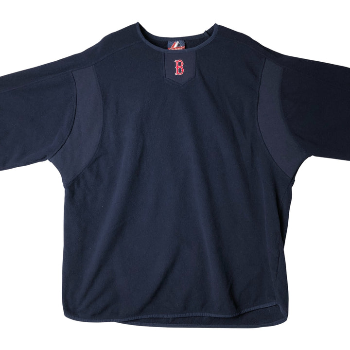 Majestic MLB Boston Red Sox Fleece T-Shirt, Men's XL polyester navy blue type Vintage Second Hand