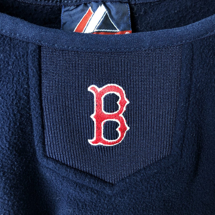 Majestic MLB Boston Red Sox Fleece T-Shirt, Men's XL polyester navy blue type Vintage Second Hand