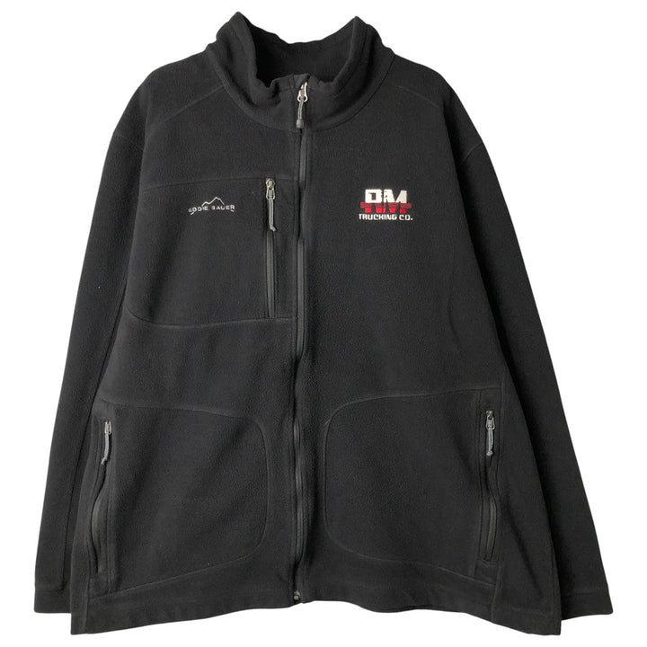 Eddie Bauer Men's Oversized Fleece Jacket (XXXL) polyester black type Vintage Second Hand