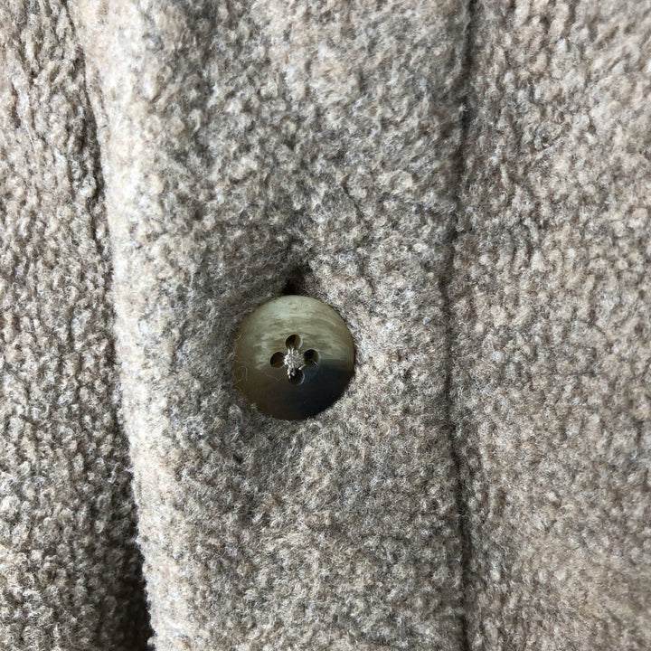 90'S Nautica Henley Neck Fleece Pullover, Men's Size Medium, Vintage polyester Beige type Vintage Second Hand