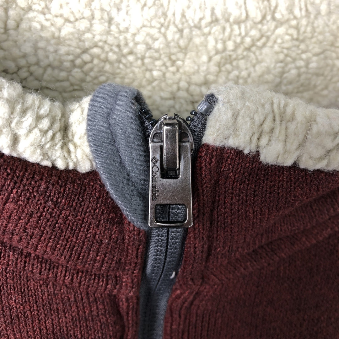 Columbia Half-Zip Fleece Pullover, Men's Size L polyester red type Vintage Second Hand