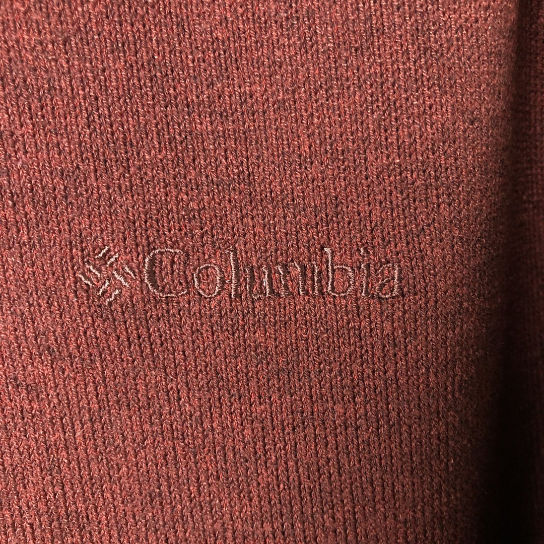 Columbia Half-Zip Fleece Pullover, Men's Size L polyester red type Vintage Second Hand