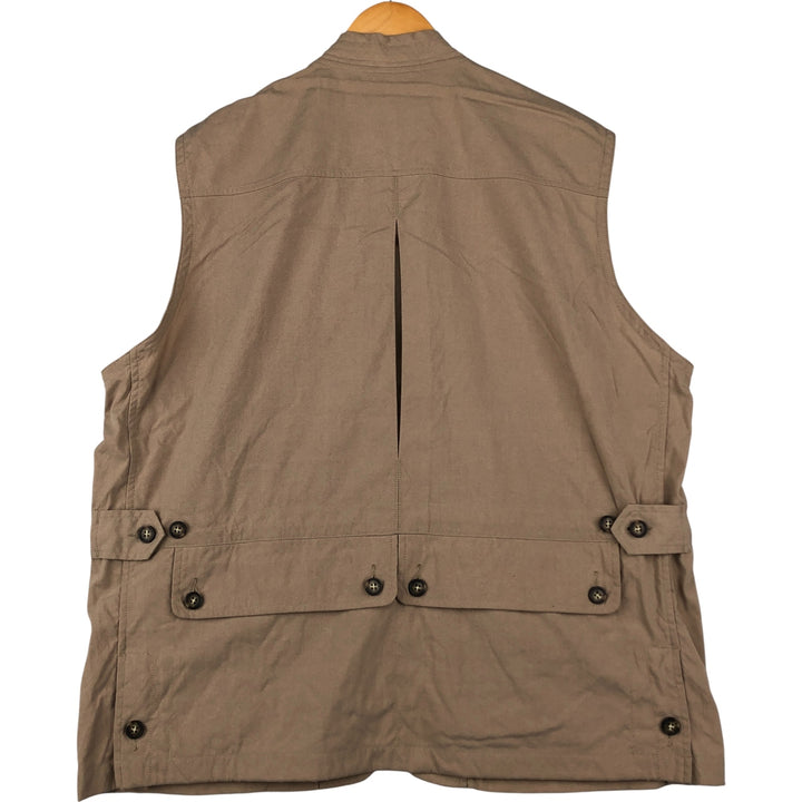Vintage 80s-90'S LANDS' END Safari Vest, Men's XL Nylon Beige type Vintage Second Hand