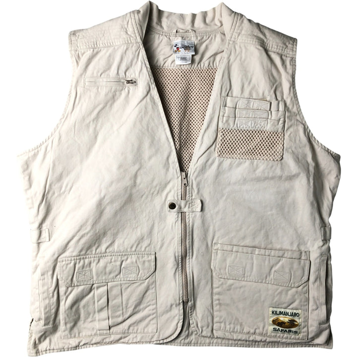 90'S Walt Disney World Kilimanjaro Safari Vest, Men's, Size L, Vintage cotton ivory Vintage Second Hand