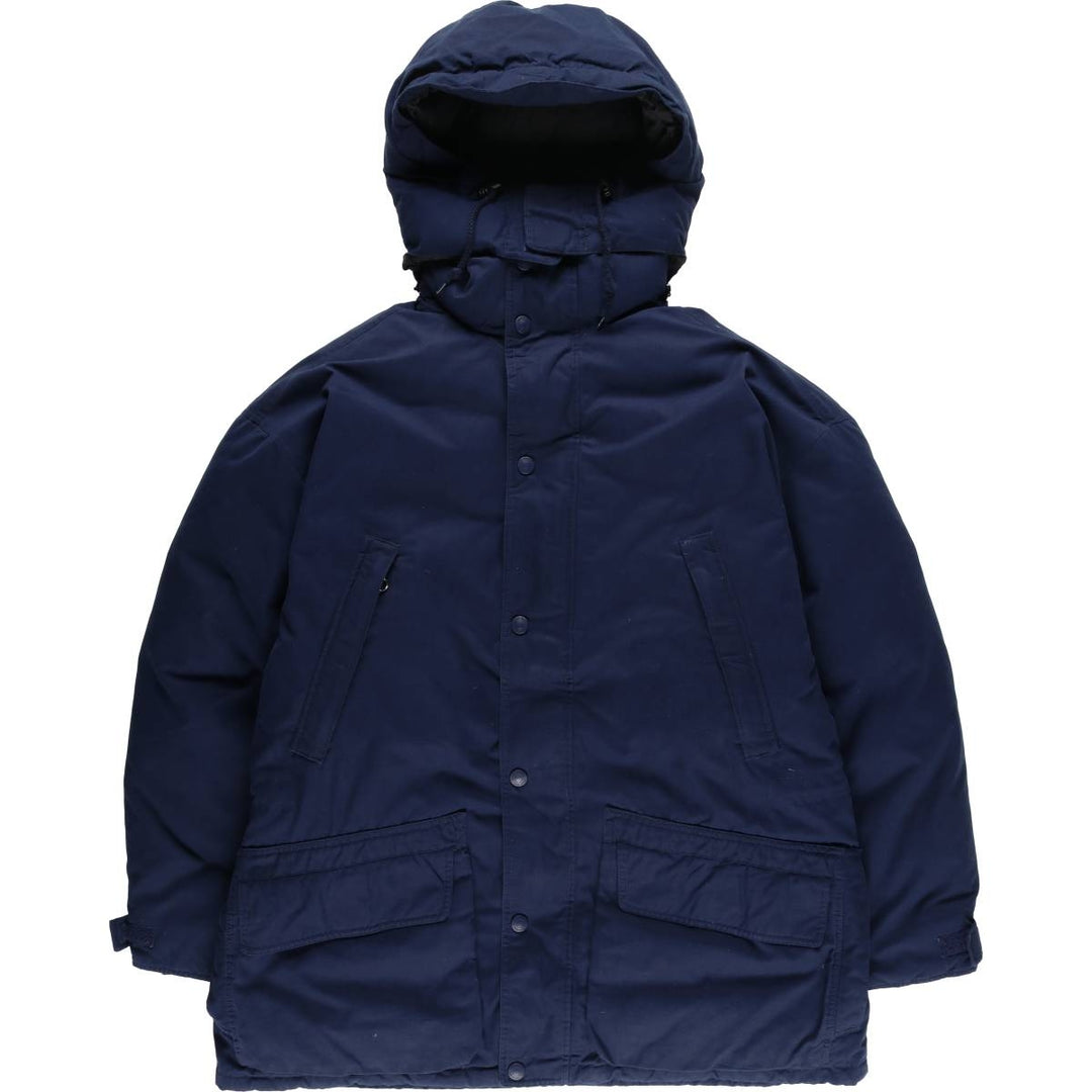 Eddie Bauer Goose Down Parka, Men's Size L polyester navy blue type Vintage Second Hand