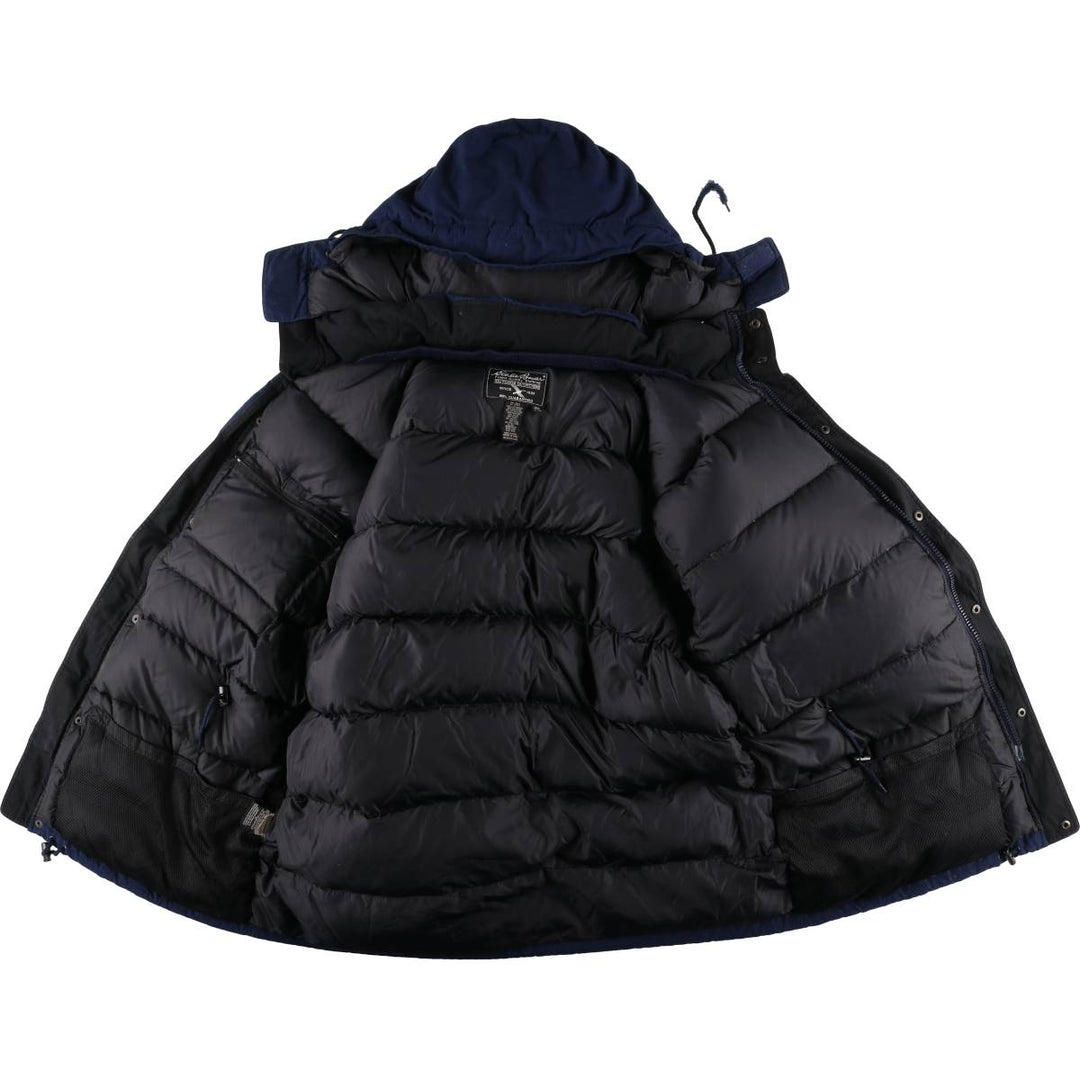 Eddie Bauer Goose Down Parka, Men's Size L polyester navy blue type Vintage Second Hand