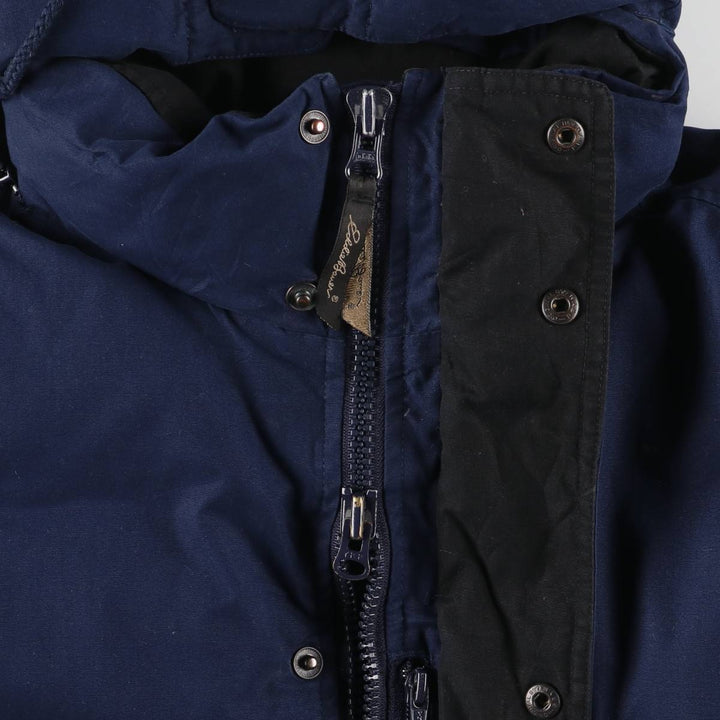 Eddie Bauer Goose Down Parka, Men's Size L polyester navy blue type Vintage Second Hand