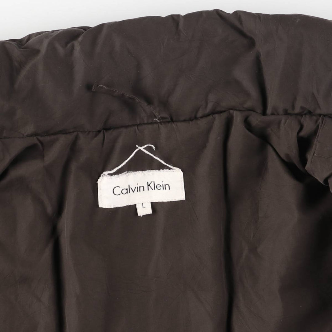 Calvin Klein down jacket, men's size L polyester brown type Vintage Second Hand
