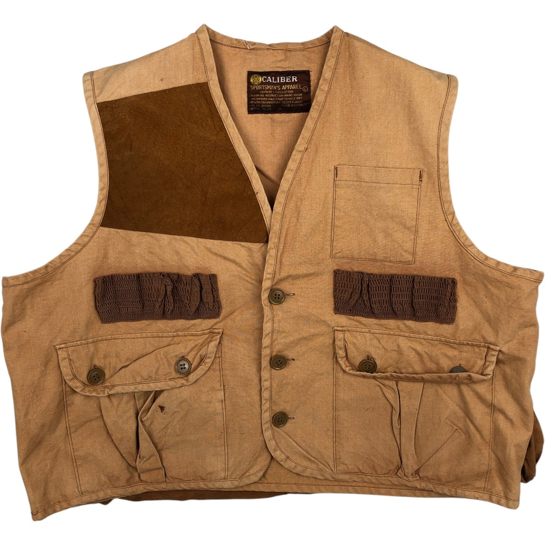 1980'S CALIBER Shooting Vest, Men's Size L (approx.), Vintage cotton brown type Vintage Second Hand