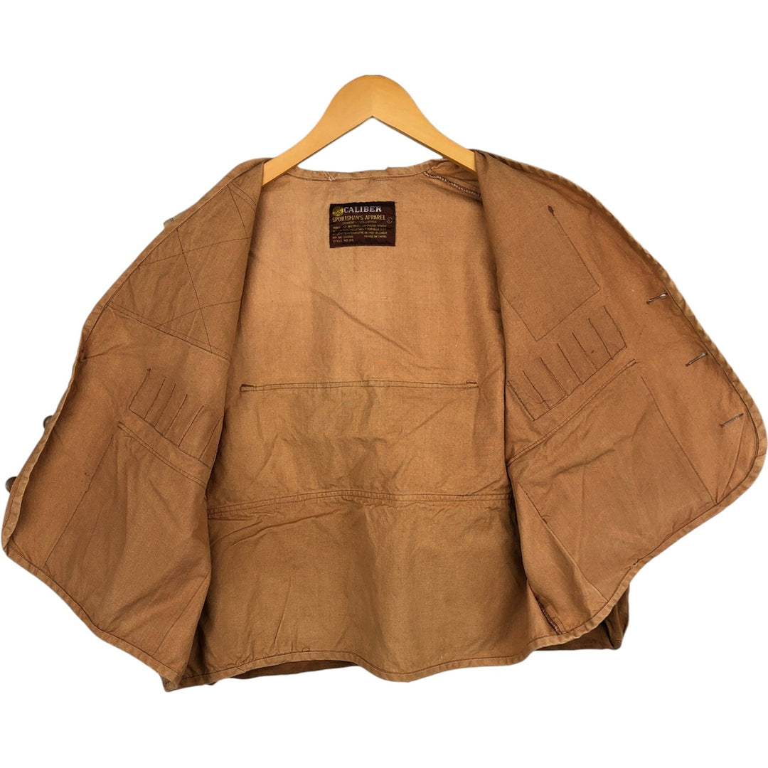 1980'S CALIBER Shooting Vest, Men's Size L (approx.), Vintage cotton brown type Vintage Second Hand