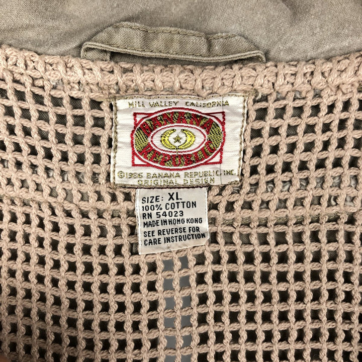 80'S Banana Republic Safari Vest Men's XL Size Vintage cotton Beige type Vintage Second Hand