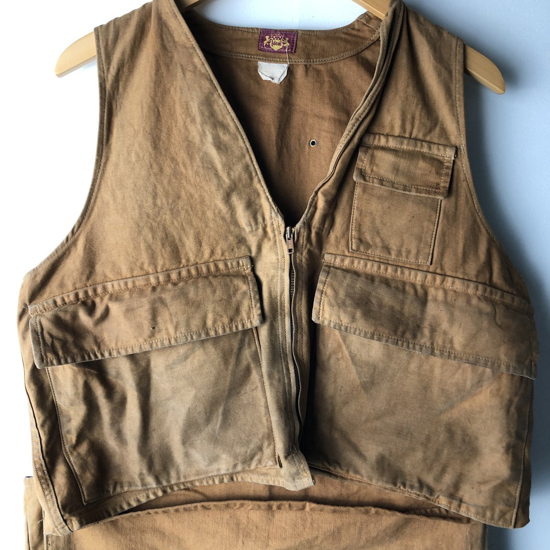 Vintage 1970'S Ideal Hunting Vest, Men's Size Medium unclear ocher yellow type Vintage Second Hand