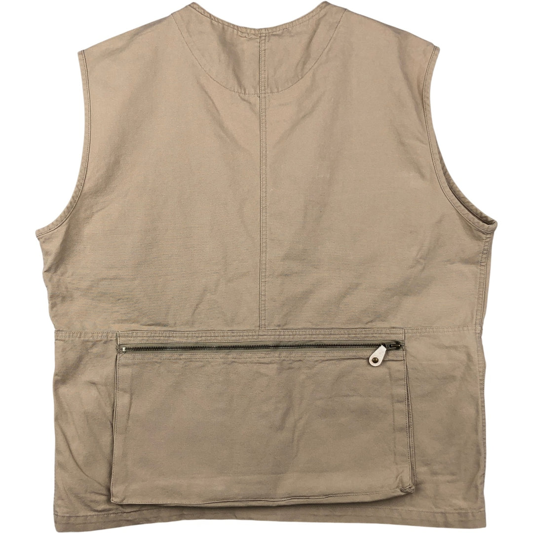 Vintage 80'S Ralph Lauren Chaps hunting vest, size L for men cotton Beige type Vintage Second Hand