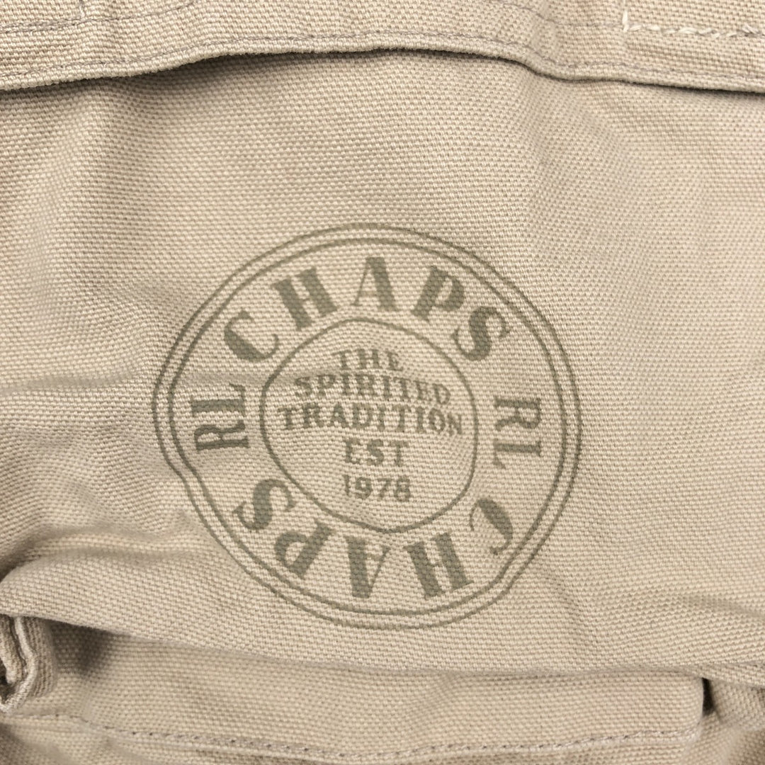 Vintage 80'S Ralph Lauren Chaps hunting vest, size L for men cotton Beige type Vintage Second Hand