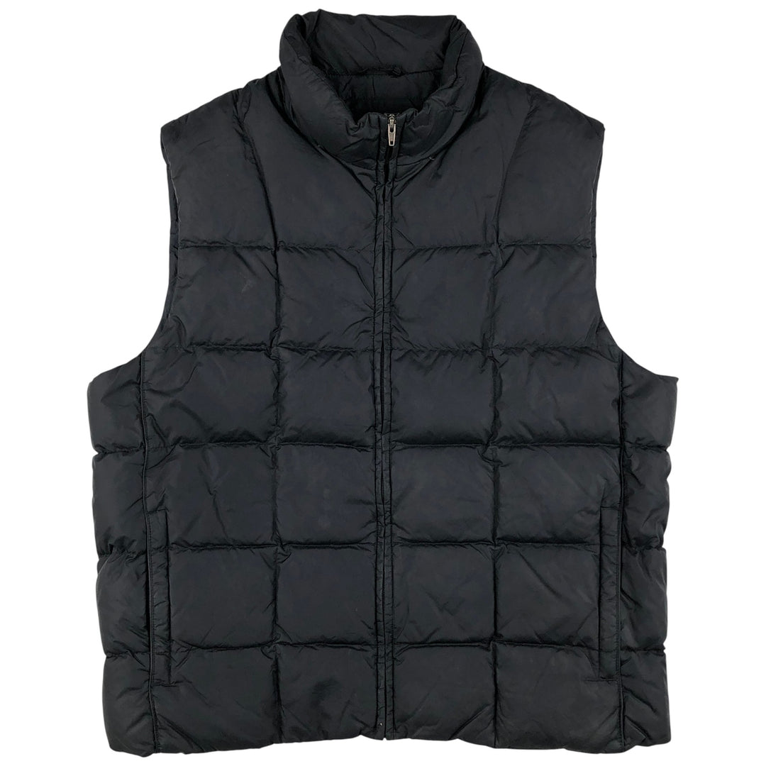 Eddie Bauer Goose Down Vest, Men's XL Size Nylon black type Vintage Second Hand