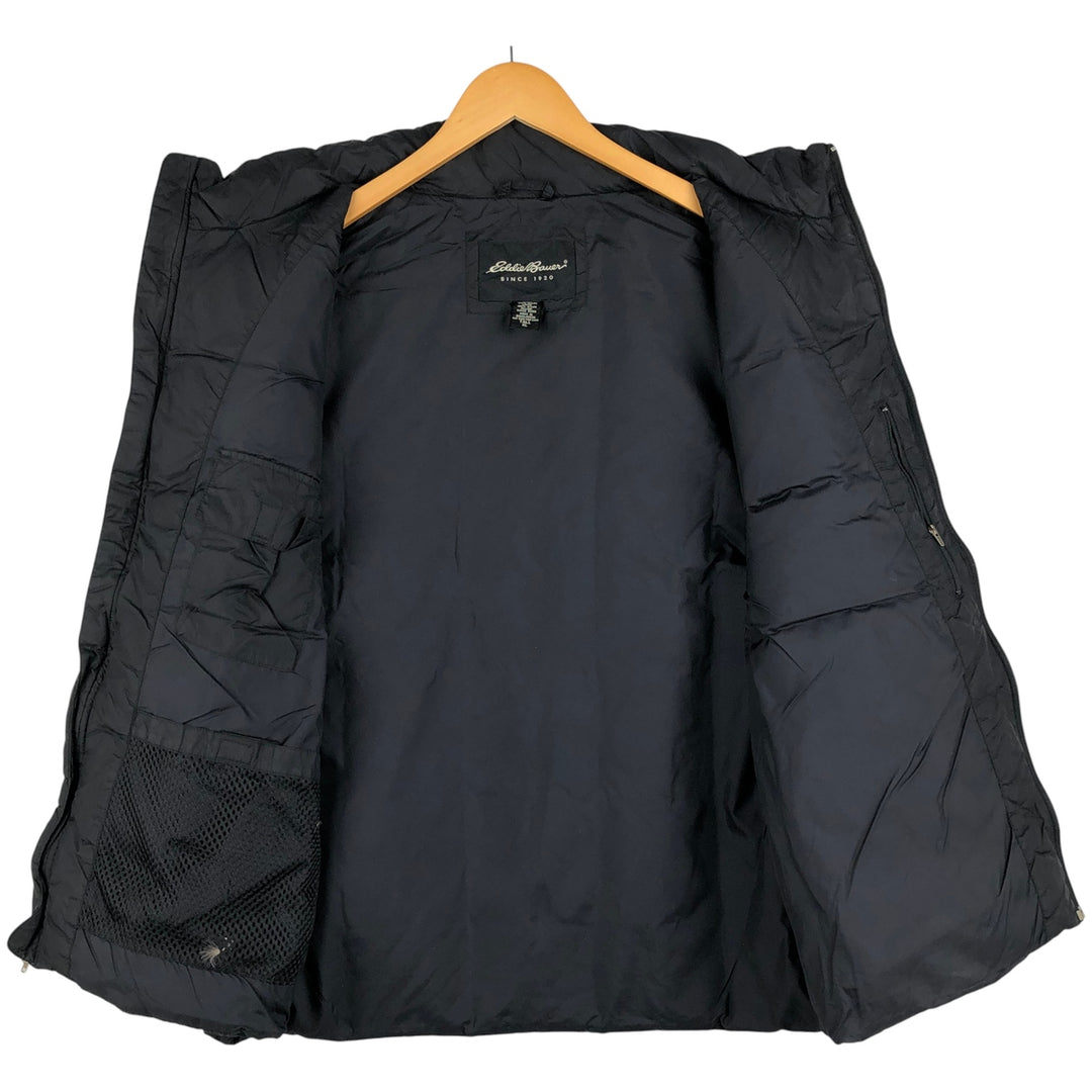 Eddie Bauer Goose Down Vest, Men's XL Size Nylon black type Vintage Second Hand
