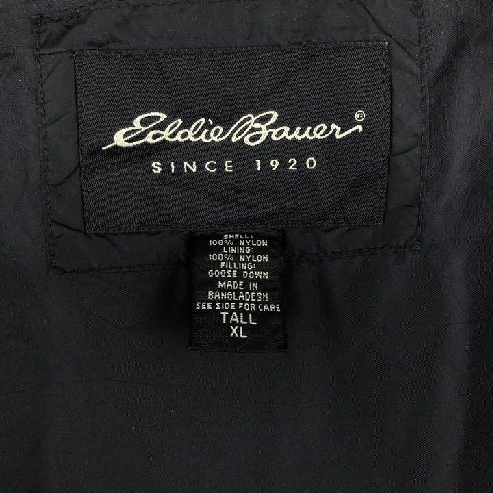 Eddie Bauer Goose Down Vest, Men's XL Size Nylon black type Vintage Second Hand