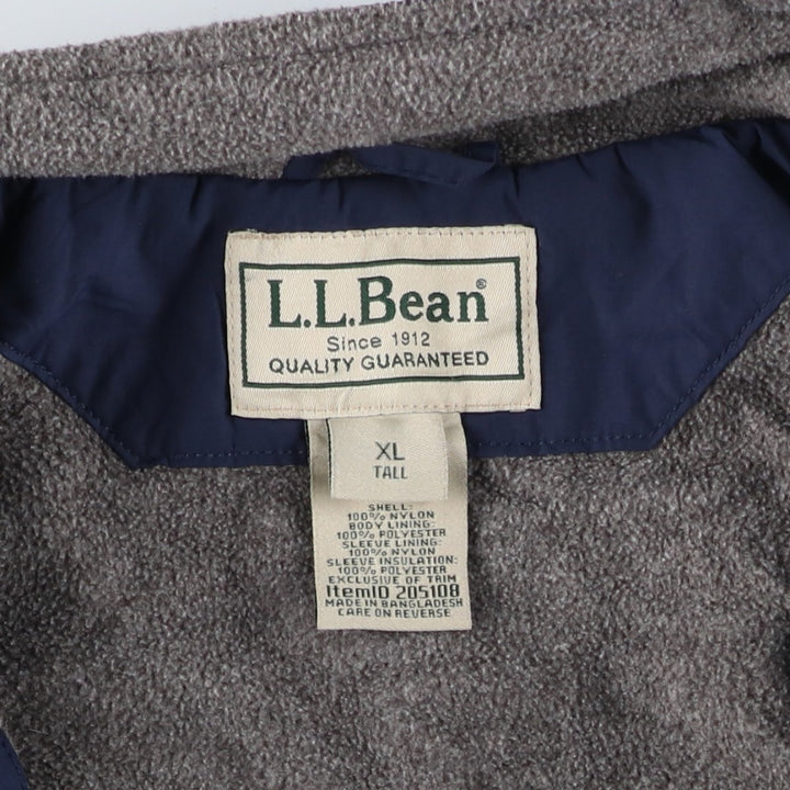 90s-00'S LLBean Men's XL Vintage Padded Puffer Jacket Nylon navy blue type Vintage Second Hand