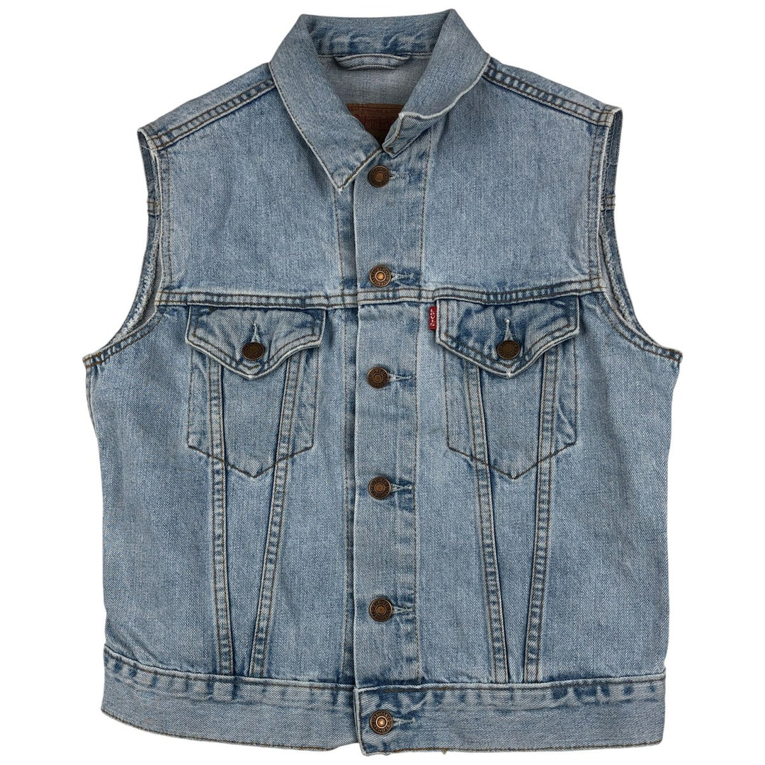 90'S Vintage Levi's 70491-04 Denim Vest, Men's Size L cotton Blue type light blue Vintage Second Hand