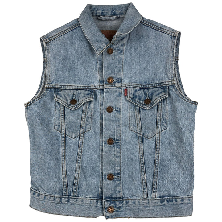 90'S Vintage Levi's 70491-04 Denim Vest, Men's Size L cotton Blue type light blue Vintage Second Hand