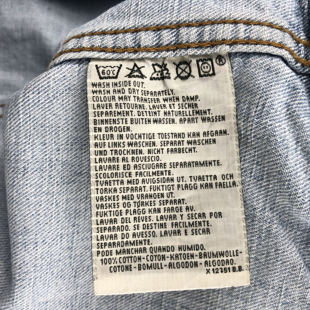 90'S Vintage Levi's 70491-04 Denim Vest, Men's Size L cotton Blue type light blue Vintage Second Hand